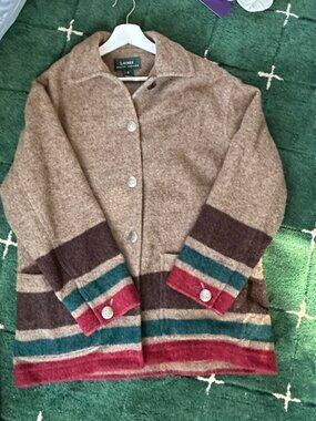 RALPH LAUREN Wool American Indian Blanket Hudson Bay Style Jacket S Made in USA